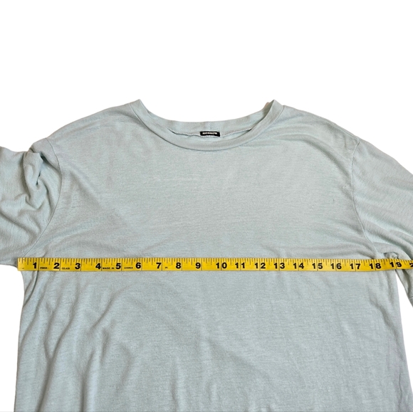 Monrow boxy light sea foam green semi sheer oversized half sleeve t-shirt small - Picture 6 of 7